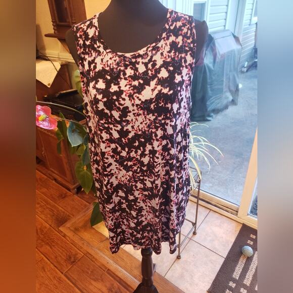 Lane Bryant Livi stretch open V back sleeveless tank 14/16 Navy red light blue‎ - Picture 1 of 6
